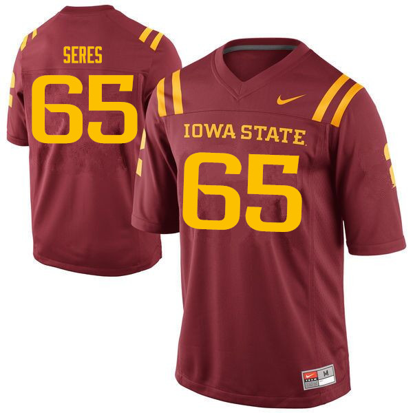 Men #65 Matt Seres Iowa State Cyclones College Football Jerseys Sale-Cardinal - Click Image to Close